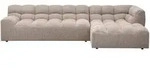 Livetastic Ecksofa Allure, Braun, Kunststoff, 4-Sitzer, Ottomane rechts, L-Form,