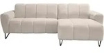 Beautysofa Ecksofa, Beige, Metall, L-Form, 256x165 cm, Wohnzimmer, Sofas & Couches,