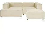 Beliani 2-Sitzer-Ecksofa, Beige, Schwarz, Textil, 238x180 cm, Wohnzimmer, Sofas...