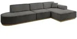 Altdecor Ecksofa, Anthrazit, Textil, 4-Sitzer, L-Form, 327x165 cm, Wohnzimmer, Sofas