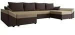 Mirjan24 Wohnlandschaft, Braun, Beige, Kunststoff, 6-Sitzer, U-Form,Rechteckig,