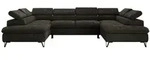 MKS Wohnlandschaft, Dunkelgrau, Metall, 6-Sitzer, U-Form, 346x76x208 cm, Wohnzimmer,