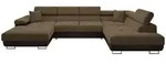 Mirjan24 Wohnlandschaft, Braun, Textil, 7-Sitzer, rechts montierbar,Rechteckig,