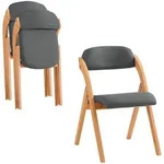 SoBuy Klappst&uuml;hlen, Dunkelgrau, Holz, 47.5x77x59 cm, Esszimmer, St&uuml;hle,