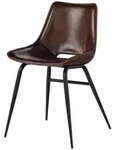 Massivmoebel24 Stuhl, Braun, Leder, Echtholz, Rechteckig, 47x78x59 cm,...