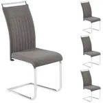 CARO-M&ouml;bel Esszimmerstuhl, Dunkelgrau, Textil, Mode, 42x101x58 cm, Esszimmer,