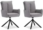 Homestyle4u Armlehnenstuhl, Grau, Textil, 59x94x64 cm, Esszimmer, St&uuml;hle,