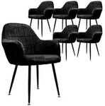 ECD-Germany Esszimmerstuhl, Schwarz, Textil, 6-Sitzer, 60x84x58 cm, Esszimmer,