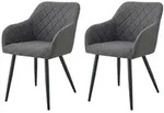 Mid.you Stuhl-Set Lea, Anthrazit, Textil, konisch, rund, 56x83x60 cm, Oeko-Tex&reg;