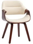 CLP Esszimmerstuhl, Creme, Walnuss, Holz, 62x87x60 cm, Esszimmer, St&uuml;hle,
