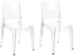 Beliani Esszimmerst&uuml;hlen, Transparent, Kunststoff, 1-Sitzer, 42x87x52 cm,...
