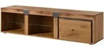 Massivmoebel24 Tv-Board, Natur, Holz, Echtholz,Wildeiche, 3 F&auml;cher, Rechteckig,