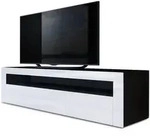 Vladon Lowboard, Wei&szlig; Hochglanz, Holzwerkstoff, 155x46x40 cm, Wohnzimmer,