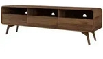 Mirjan24 Tv-Lowboard, Nussbaum, Holz, 3 Schubladen, Rechteckig, 180x53x39 cm,