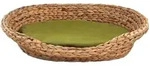 Tierbett, Natur, Olivgr&uuml;n, Naturmaterialien, Uni, F&uuml;llung: Vlies, oval,...