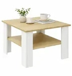 Livetastic Couchtisch, Wei&szlig;, Honigeiche, Holzwerkstoff, rechteckig, eckig, 55x44x55