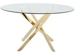 Vente-Unique Esstisch, Gold, Glas, 4-Sitzer, Rund, 140x77x140 cm, Esszimmer, Tische,