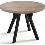 WFL Group Esstisch, Sonoma Eiche, Holz, 8-Sitzer, Rund,Rund, 150x76x100 cm,
