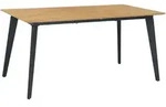 Mid.you Esstisch, Schwarz, Eiche, Metall, Holzwerkstoff, rechteckig, Flachrohr,