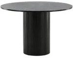Livetastic Esstisch, Schwarz, Holzwerkstoff, furniert, rund, S&auml;ule, 110x75x110 cm,