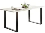 Furn.Design Esstisch, Wei&szlig;, Anthrazit, Metall, Nachbildung,Pinie,