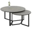 Livetastic Satztisch, Dunkelgrau, Metall, Holzwerkstoff, 2-teilig, rund, eckig,