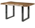 Massivmoebel24 Baumtisch, Natur, Holz, Echtholz,Mangoholz, 6-Sitzer, 90x77x140 cm,