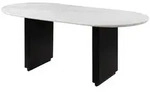 Massivmoebel24 Esstisch, Schwarz, Holz, Echtholz,Mangoholz, Oval, 90x76x180 cm,