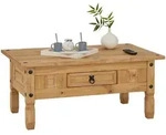 CARO-M&ouml;bel Couchtisch, Natur, Holz, Kiefer, Vintage, Rechteckig,Rechteckig,