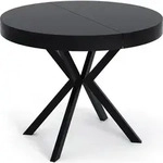 WFL Group Esstisch, Schwarz, Metall, 10-Sitzer, Rund,Rund, 200x76x120 cm,...