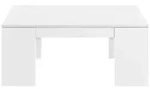 Calicosy Couchtisch, Wei&szlig;, Holzwerkstoff, 50x43x6.8 cm, Wohnzimmer,
