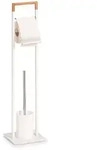 Zeller Present Wc-B&uuml;rstenkombination, Wei&szlig;, Holz, Metall, Bambus, 19x19x75 cm,