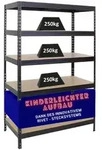 Proregal Schwerlastregal, Schwarz, Metall, Rechteckig, 120x180x60 cm, Freizeit,