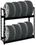 Proregal Reifenregal, Schwarz, Metall, Rechteckig, 110x100x35 cm, Freizeit,