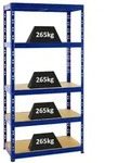 Proregal Schwerlastregal, Blau, Metall, Rechteckig, 90x180x45 cm, Freizeit,