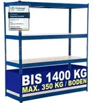 CLP Lagerregal, Blau, Metall, 160x180x60 cm, Freizeit, Heimwerken, Werkstatt,