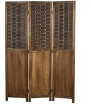 Homestyle4u Paravent, Dunkelbraun, Holz, 120x170x2 cm, Wohnzimmer, Raumteiler &