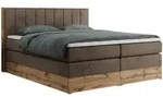 MKS Boxspringbett, Braun, Textil, 2-Sitzer, H3, Rechteckig, 200x200 cm,...