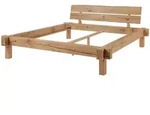 Massivmoebel24 Bett, Beige, Holz, Echtholz,Wildeiche, Rechteckig, 200x200 cm,