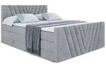 Altdecor Boxspringbett, Grau, Holzwerkstoff, H&ouml;he ca. 20 cm, 180x200 cm,