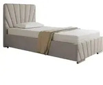 Homesy Polsterbett, Beige, Holz, Mode, 100x200 cm, Oeko-Tex&reg; Standard 100,