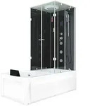 AcquaVapore by Sandra Jentho Dusche, Schwarz, Glas, Kunststoff, Metall, Rechteckig,