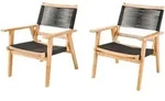 riess-ambiente Gartenstuhlset, Grau, Braun, Holz, Kunststoff, Holz, 67x85x75 cm,