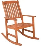 Deluke Outdoor-Schaukelstuhl, Natur, Holz, 62x102x93.5 cm, Gartenm&ouml;bel,...
