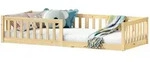 Idimex Bodenbett, Natur, Holz, Kiefer, Vintage, 96x42x206 cm, FSC Mix, Kinder- &