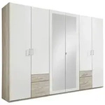 Mid.you Dreht&uuml;renschrank Wimex Freiburg, Wei&szlig;, Eiche, Glas, Holzwerkstoff, 3