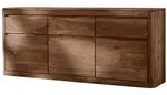Massivmoebel24 Sideboard, Dunkelbraun, Holz, Echtholz,Akazie, 3 F&auml;cher,...