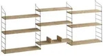 Calicosy Wandregal, Esche, Holzwerkstoff, 216x85x12 cm, Wohnzimmer, Regale,