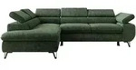 MKS Ecksofa, Dunkelgr&uuml;n, Metall, 3-Sitzer, L-Form, 273x208 cm, Oeko-Tex&reg;,