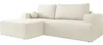 Mirjan24 Ecksofa, Creme, Kunststoff, 5-Sitzer, Ottomane links,L-Form, 266x163...